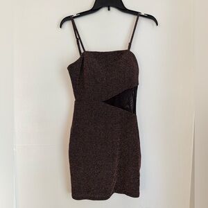 Trixxi Brown Mini Dress with Cut-Out Detail